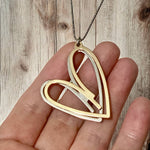 Simple Double Heart Long Necklace