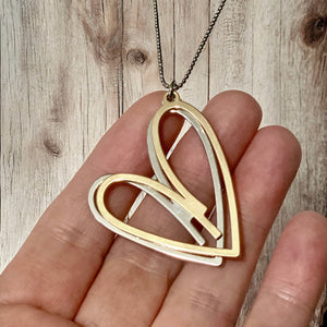 Simple Double Heart Long Necklace