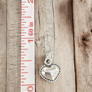Small Beveled Heart with border - Charm