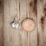 Small Beveled Heart with border - Charm