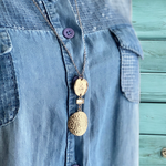 Adjustable Gold Hammered Pendant Necklace