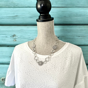 Chunky Fun Necklace - Silver - Wear Short or Long