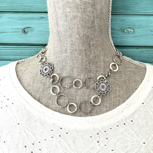 Chunky Fun Necklace - Silver - Wear Short or Long