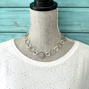Chunky Fun Necklace - Silver - Wear Short or Long
