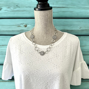 Chunky Fun Necklace - Silver - Wear Short or Long