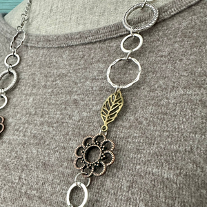 Chunky Fun Necklace Mixed Metals - Wear short or long
