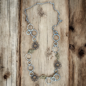Chunky Fun Necklace Mixed Metals - Wear short or long