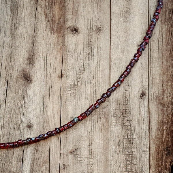 Minimalist Seed Bead Necklace with Silver Matte Flower Charm - Interchangeable