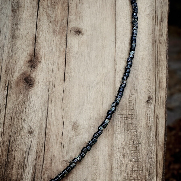 Minimalist Seed Bead Necklace with Silver Matte Flower Charm - Interchangeable