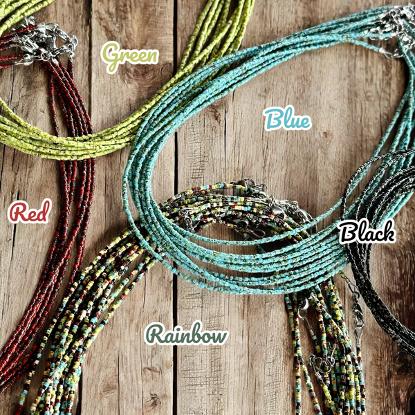 Minimalist Seed Bead Necklace with Silver Matte Flower Charm - Interchangeable