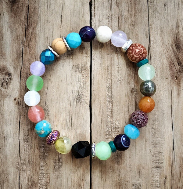 Boho Soul Stretch Bracelet – Colorful Gemstone Beaded Bracelet