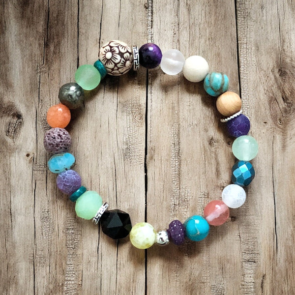 Boho Soul Stretch Bracelet – Colorful Gemstone Beaded Bracelet
