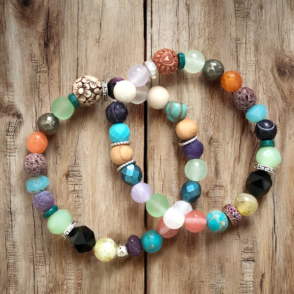 Boho Soul Stretch Bracelet – Colorful Gemstone Beaded Bracelet