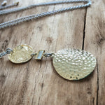 Adjustable Gold Hammered Pendant Necklace