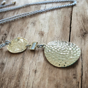 Adjustable Gold Hammered Pendant Necklace