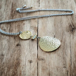 Adjustable Gold Hammered Pendant Necklace