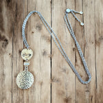 Adjustable Gold Hammered Pendant Necklace