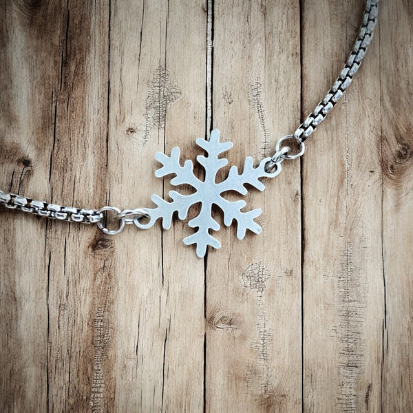 Adjustable Bracelet - Silver Snowflake