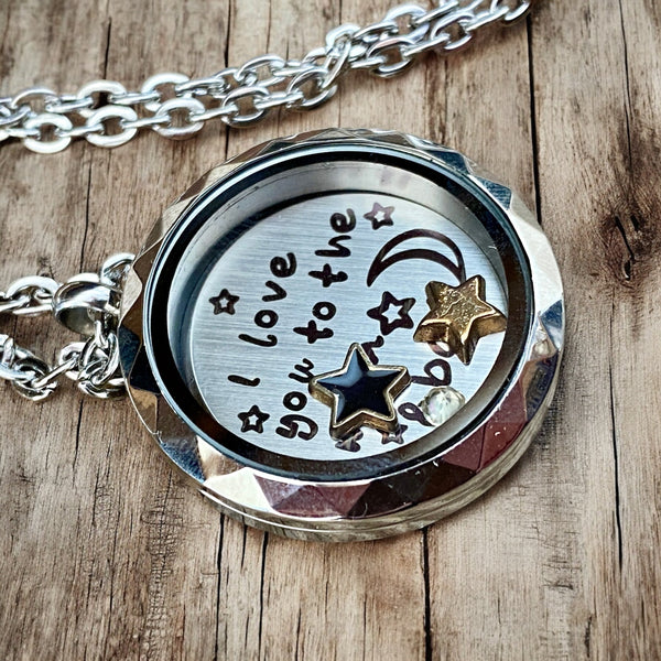 Glass Locket Love You to the Moon and Back Necklace