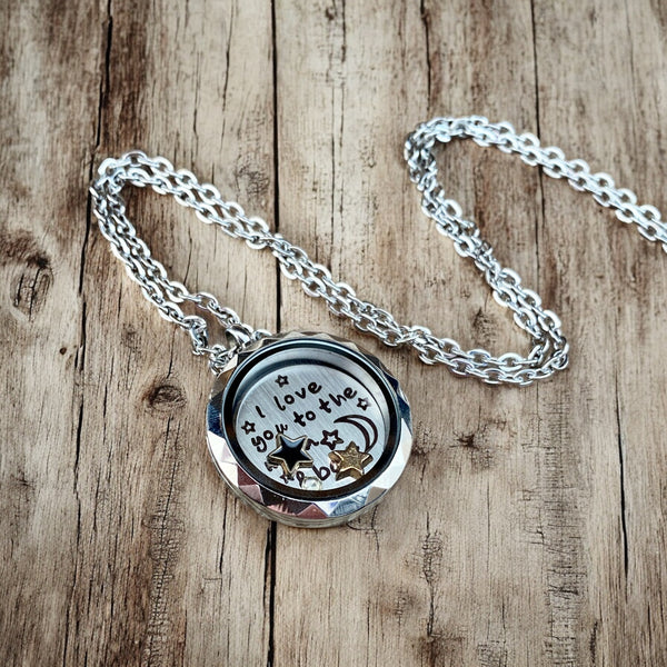 Glass Locket Love You to the Moon and Back Necklace