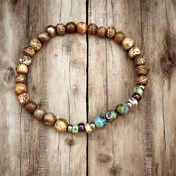 Earth & Moss Beaded Bracelet