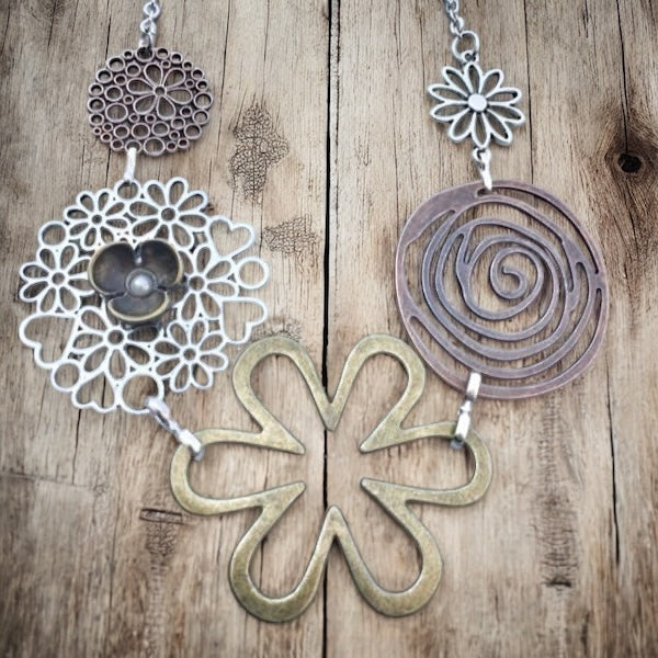 Bold Flower Bib Necklace