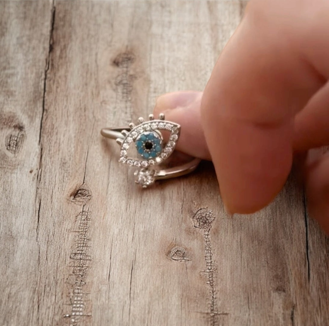 Evil Eye Spinner Ring