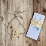 Leaf Bracelet & Earrings Set