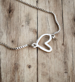 Open Heart Adjustable Bracelet & Earrings Set