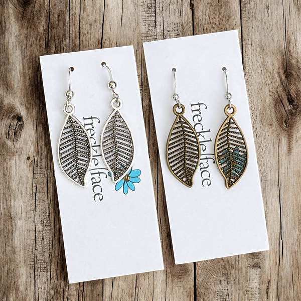 Filigree Leaf Earrings – Lightweight Nature-Inspired Dangles