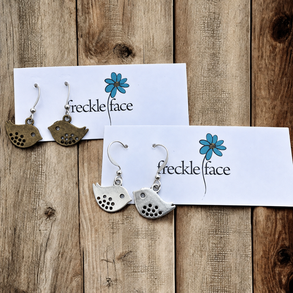 Bird Silhouette Hook Earrings – Lightweight, Hypoallergenic Nature Jewelry