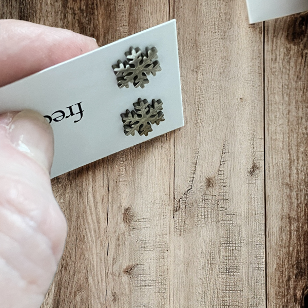 Stainless Steel Snowflake Stud Earrings