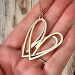 Simple Double Heart Long Necklace