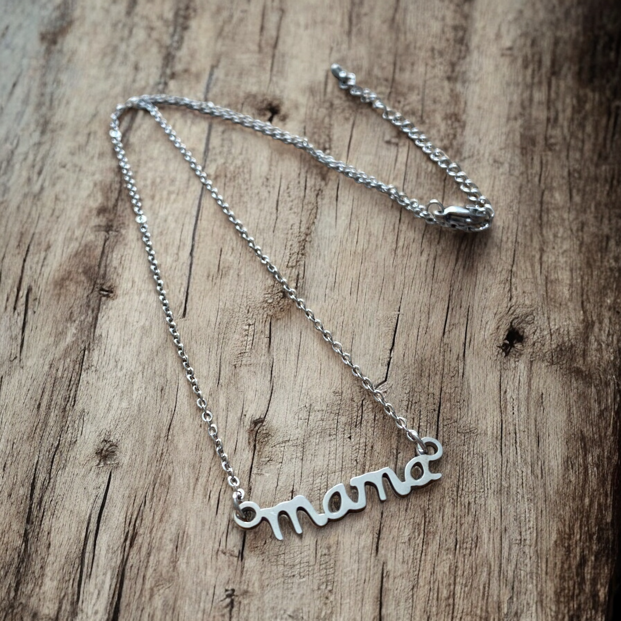 Stainless Steel Mama Necklace