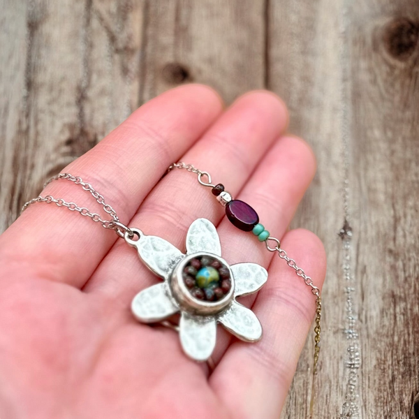 OOAK Mosaic Adjustable Necklace - M3618