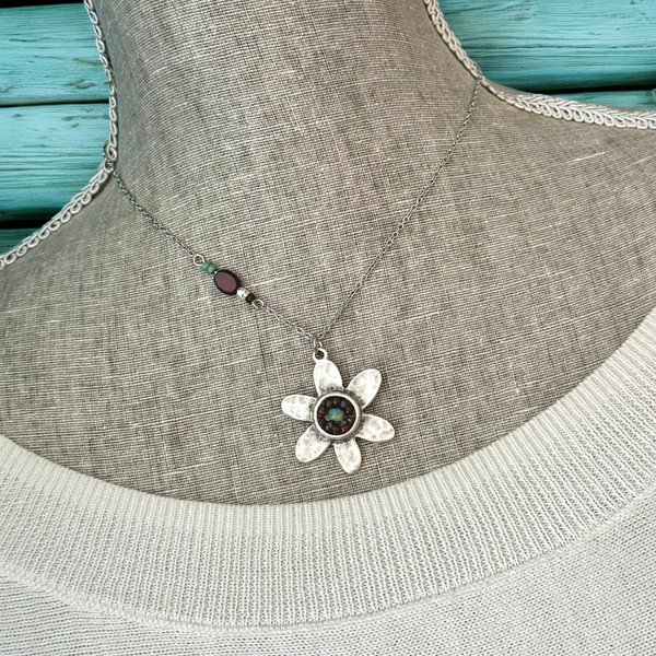 OOAK Mosaic Adjustable Necklace - M3618