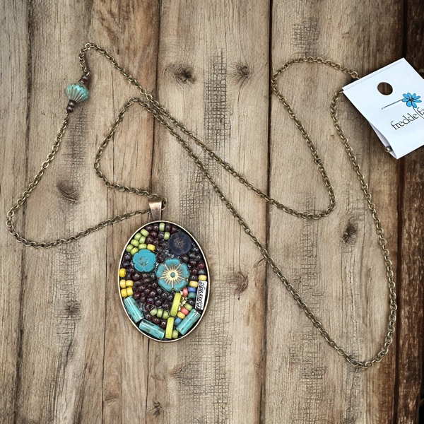 OOAK Mosaic Necklace - Oval - M3940