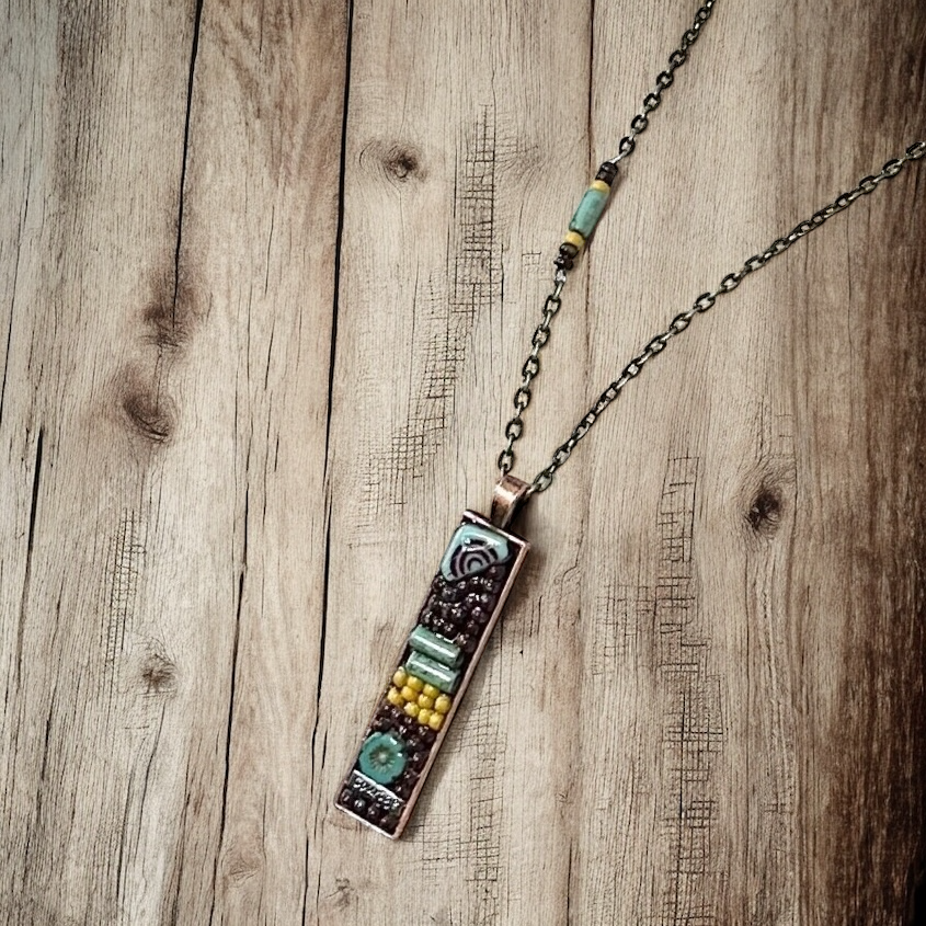 One of a Kind Mosaic Necklace - courage