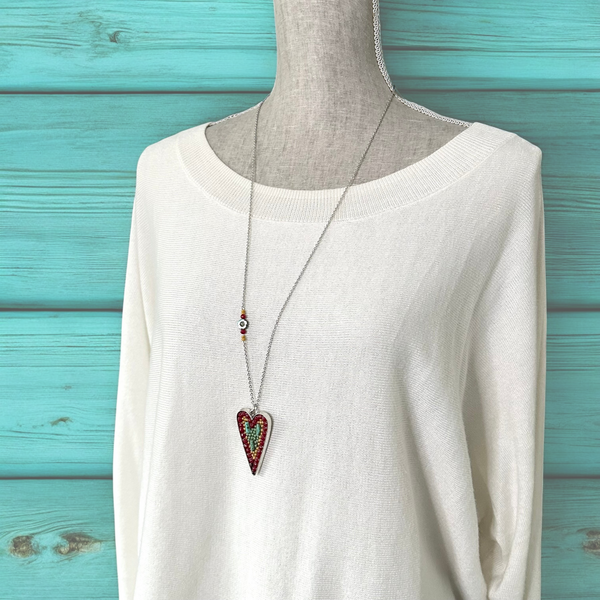 OOAK Mosaic Necklace - Large Heart - M4403