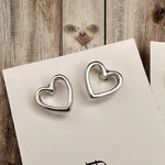 Open Heart Stud Earrings