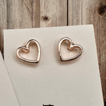 Open Heart Stud Earrings