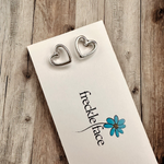 Open Heart Stud Earrings