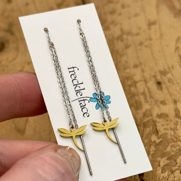 Pull Through Chain Earrings - various designs