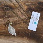 Mixed Metal Necklace & Earrings Gift Set
