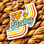 Groovy Vinyl Stickers - 70's Baby