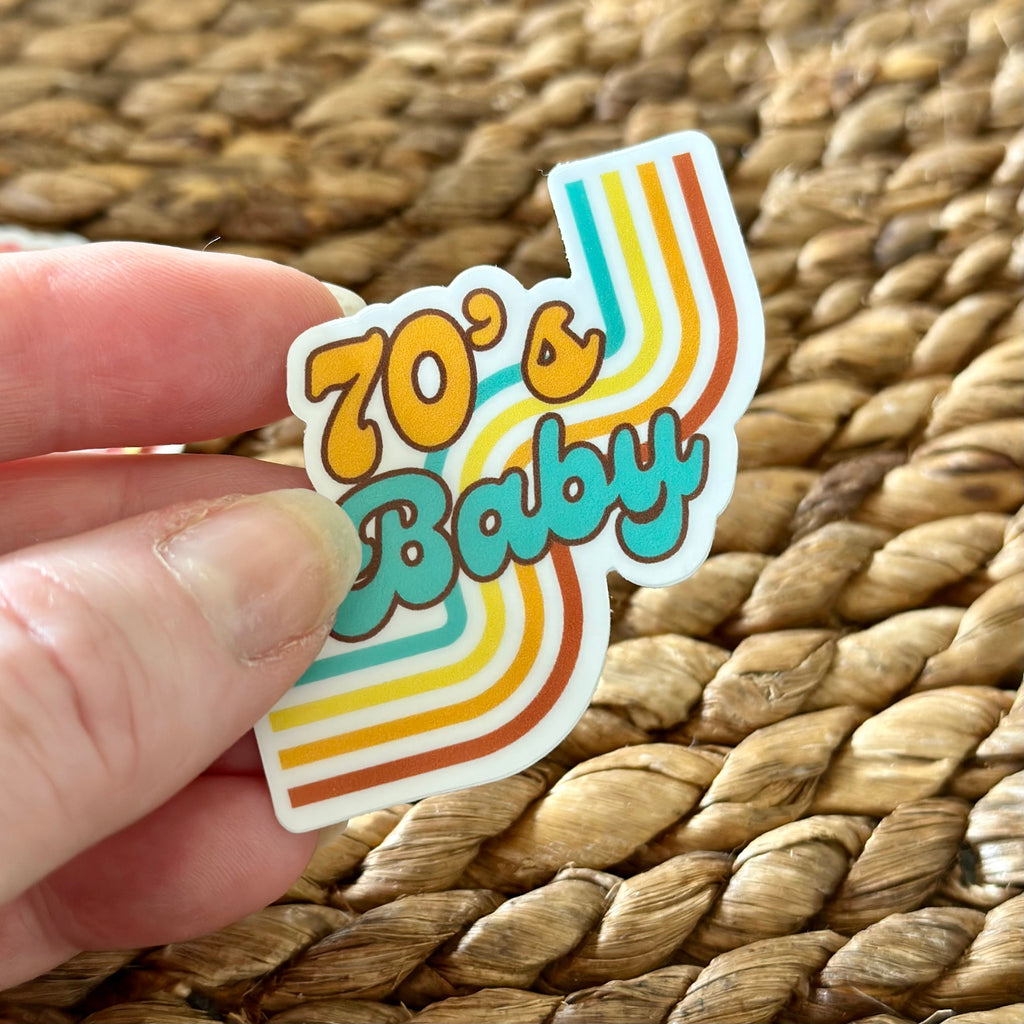 Groovy Vinyl Stickers - 70's Baby