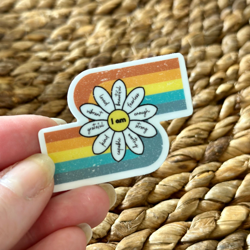 Groovy Vinyl Stickers - Affirmation Flower