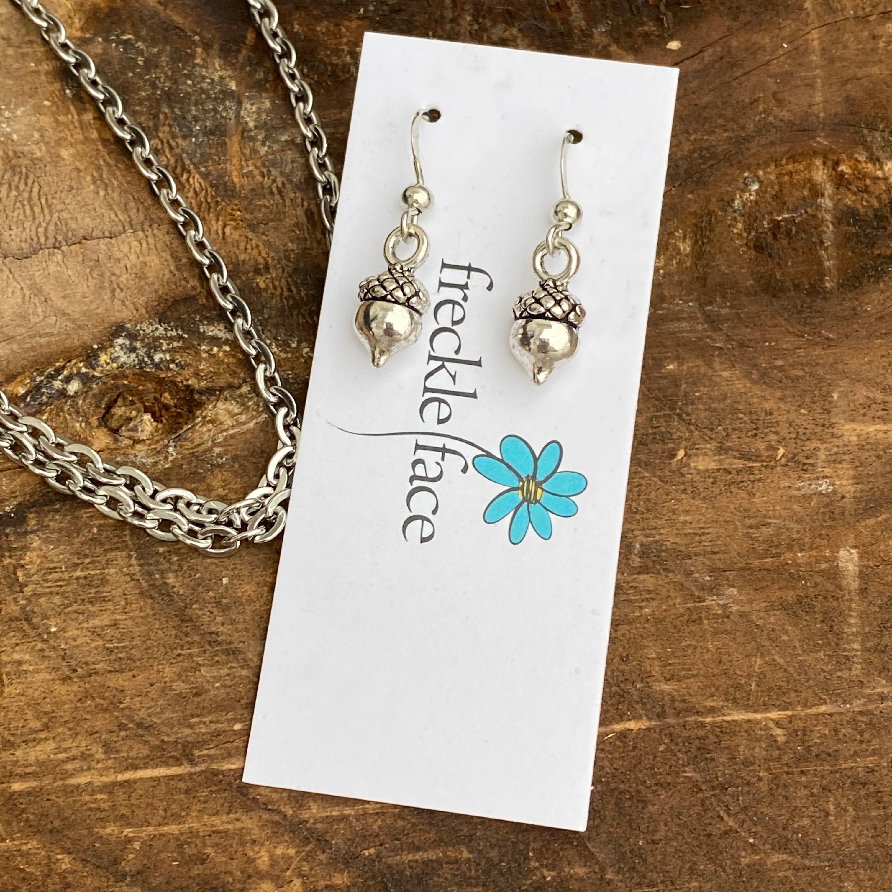 Acorn Necklace & Earrings Gift Set