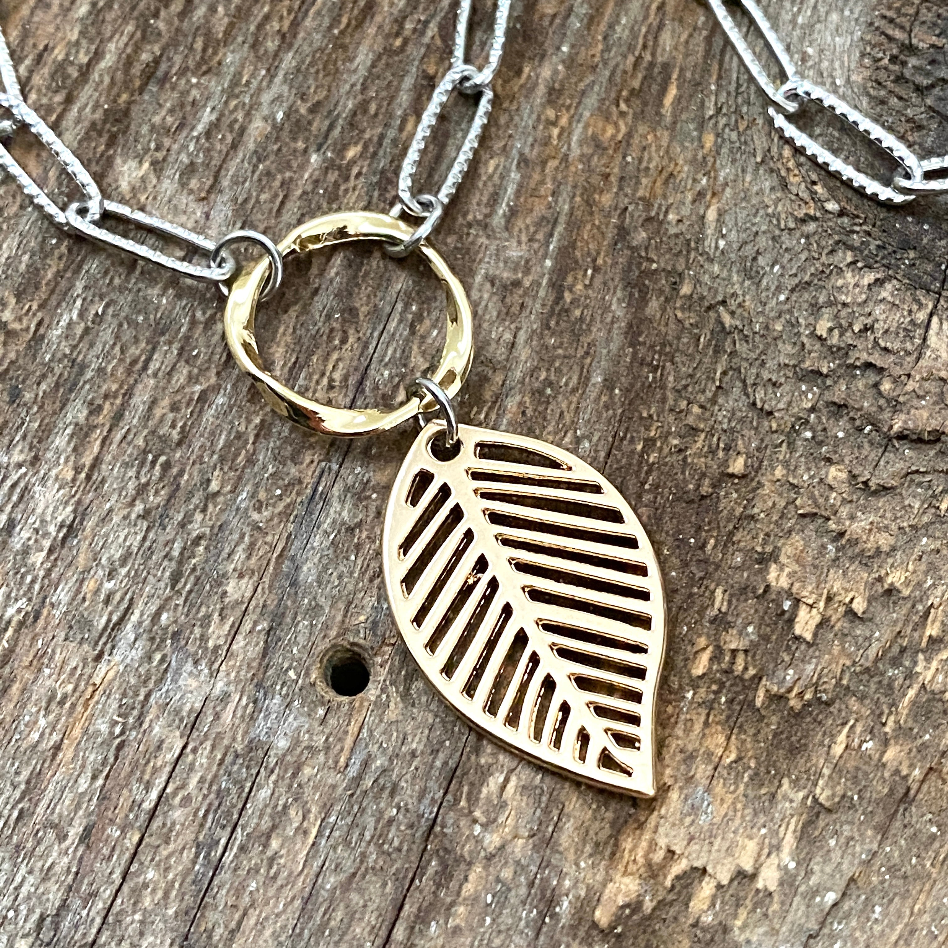 Paperclip Leaf Necklace