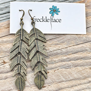 Large Movable Feather Earrings